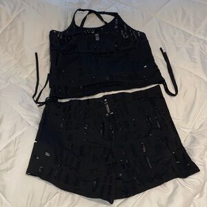 Black Two-Piece Cutout Set